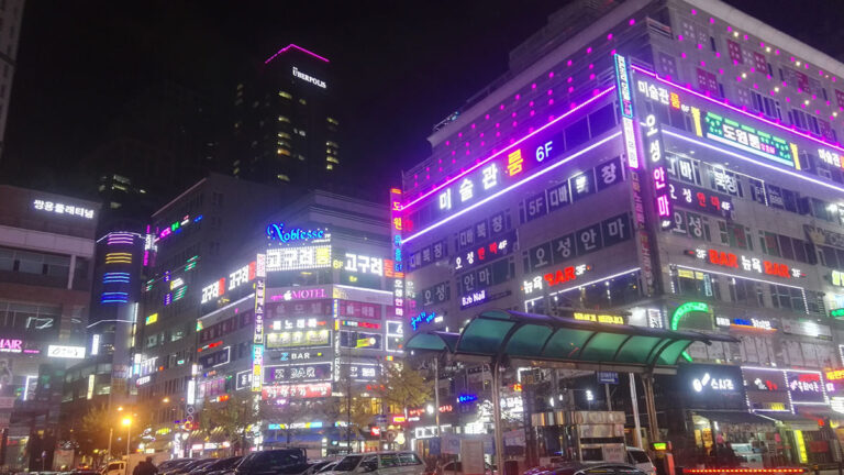 South Korea by night at testing visit